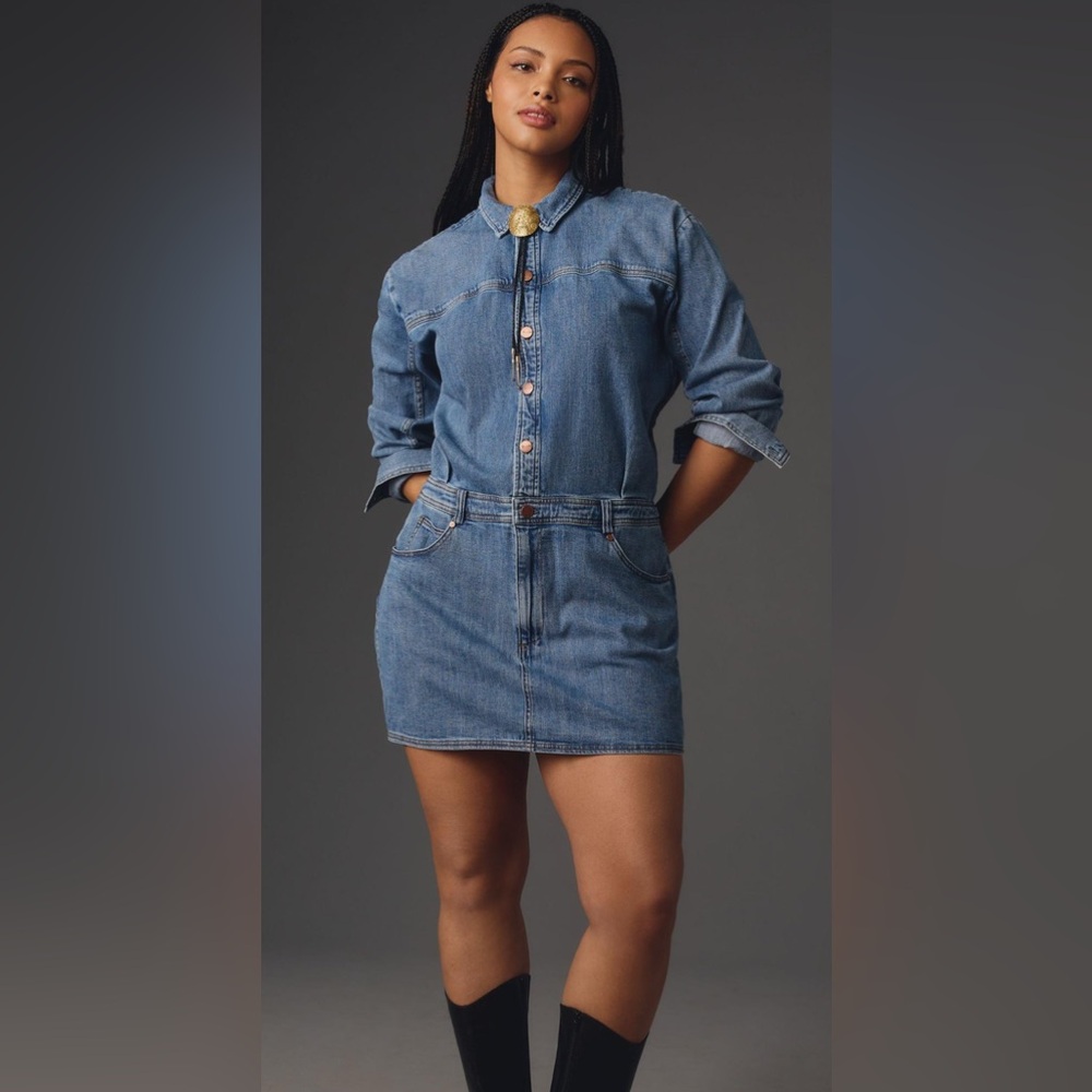 NWT Pilcro Denim Blue Jean Romper style Dress sz S Anthropologie Purchase
